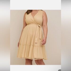 Torrid Beige Midi Wrap Dress
